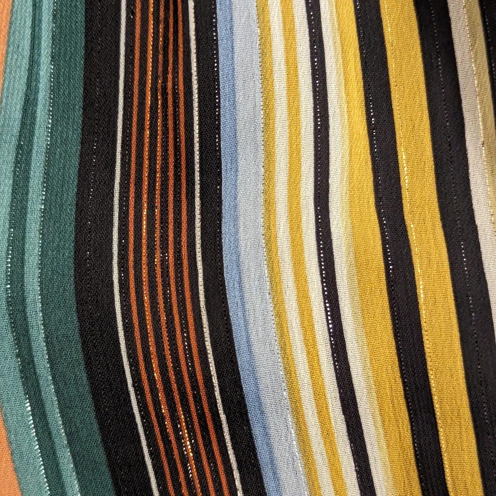 Tacera dress green/yellow/black metallic striped size Petite XL NWT